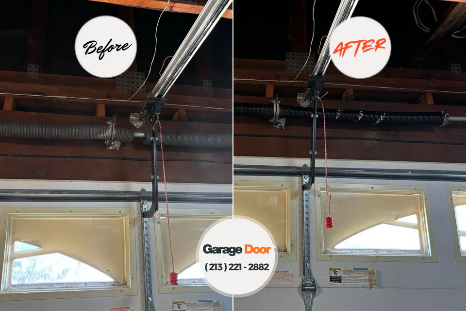 Before and after: garage door repair Gallitzin, PA